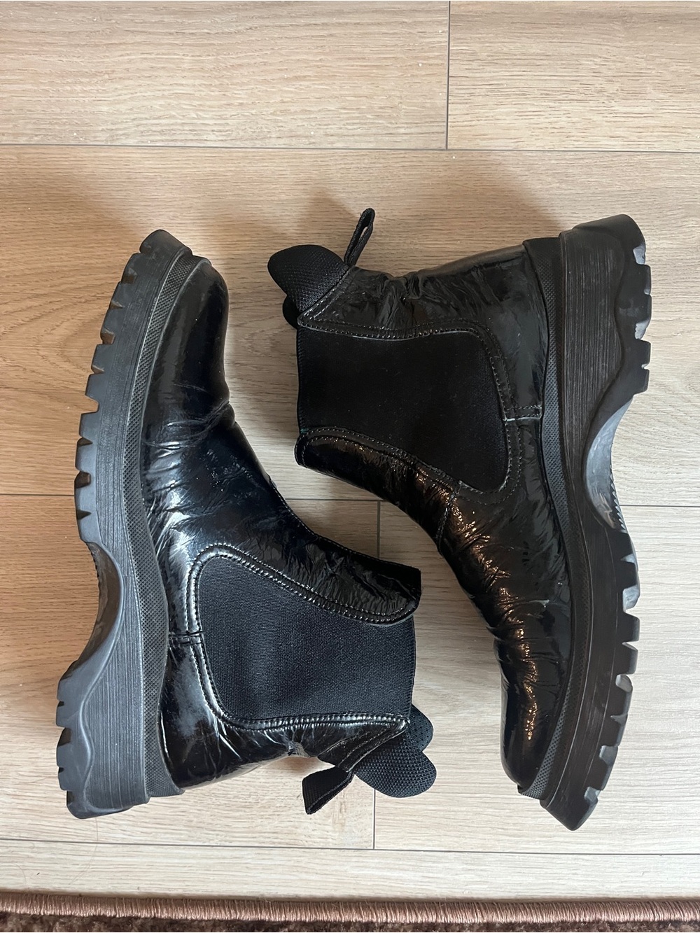 Prada Patent Leather Ankle Boots